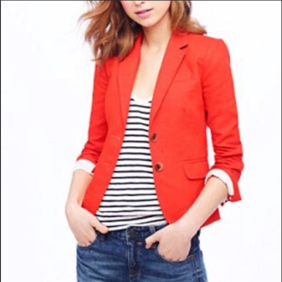 J. Crew Jackets & Blazers - J. Crew schoolboy blazer linen orange 4